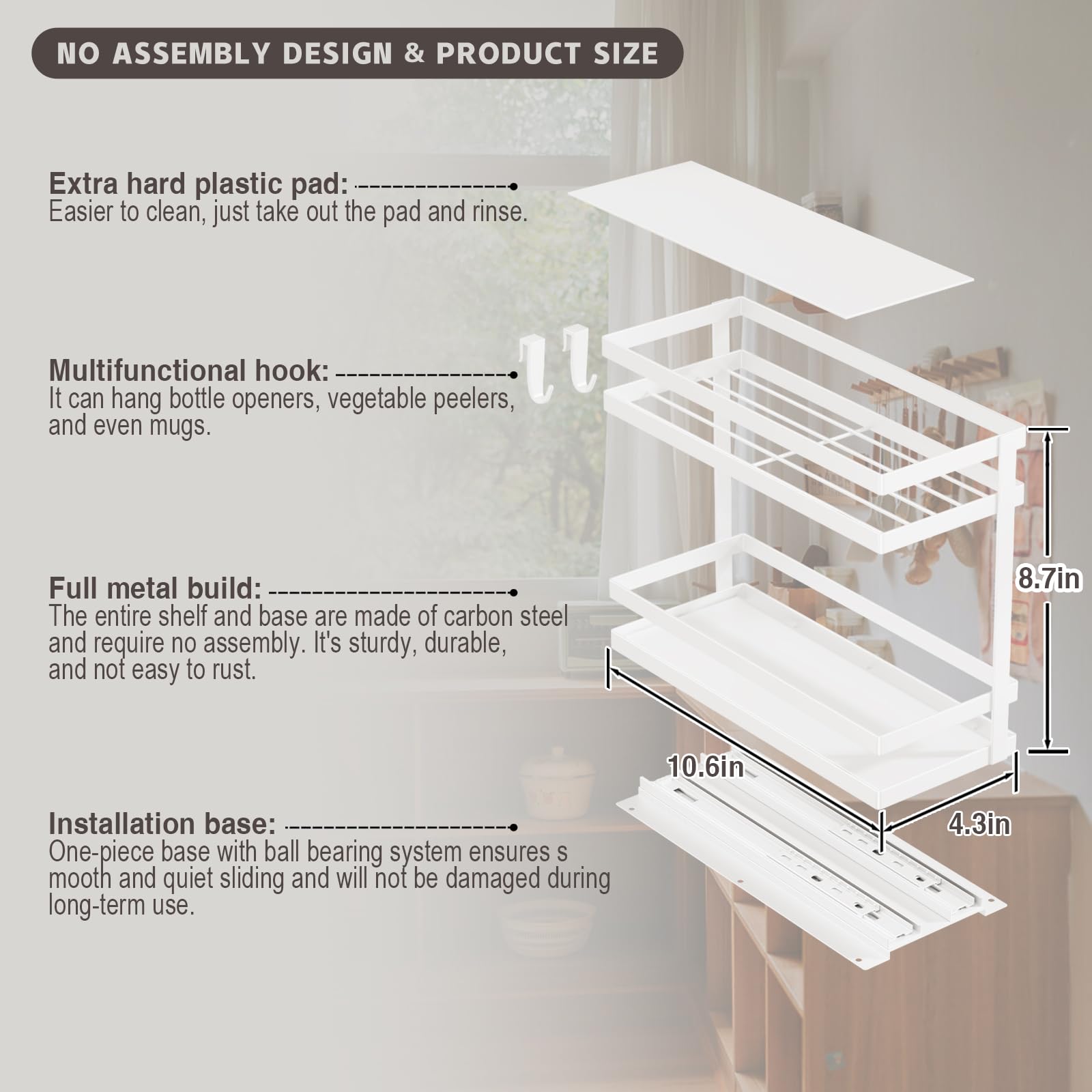 Magheo side profile fully extended to display full-access pull-out benefit