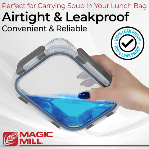 Magic Mill glass container in oven illustrating oven-safe versatility