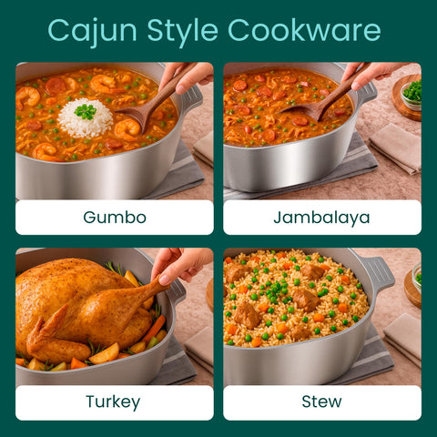 MAGNAWARE on kitchen table serving stew, depicts family‑style serving convenience