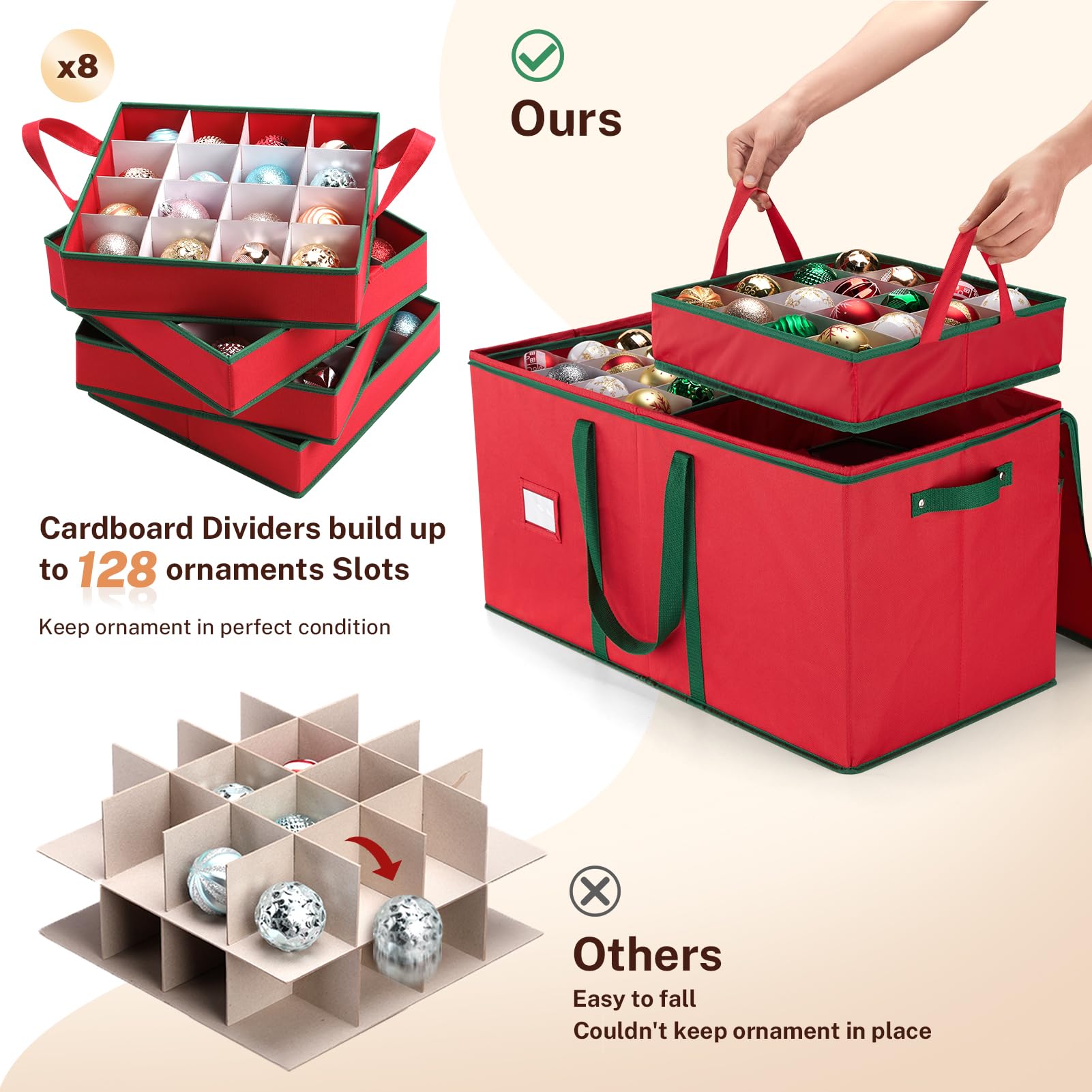 MaidMAX open top displaying removable divider trays for customized protection benefit
