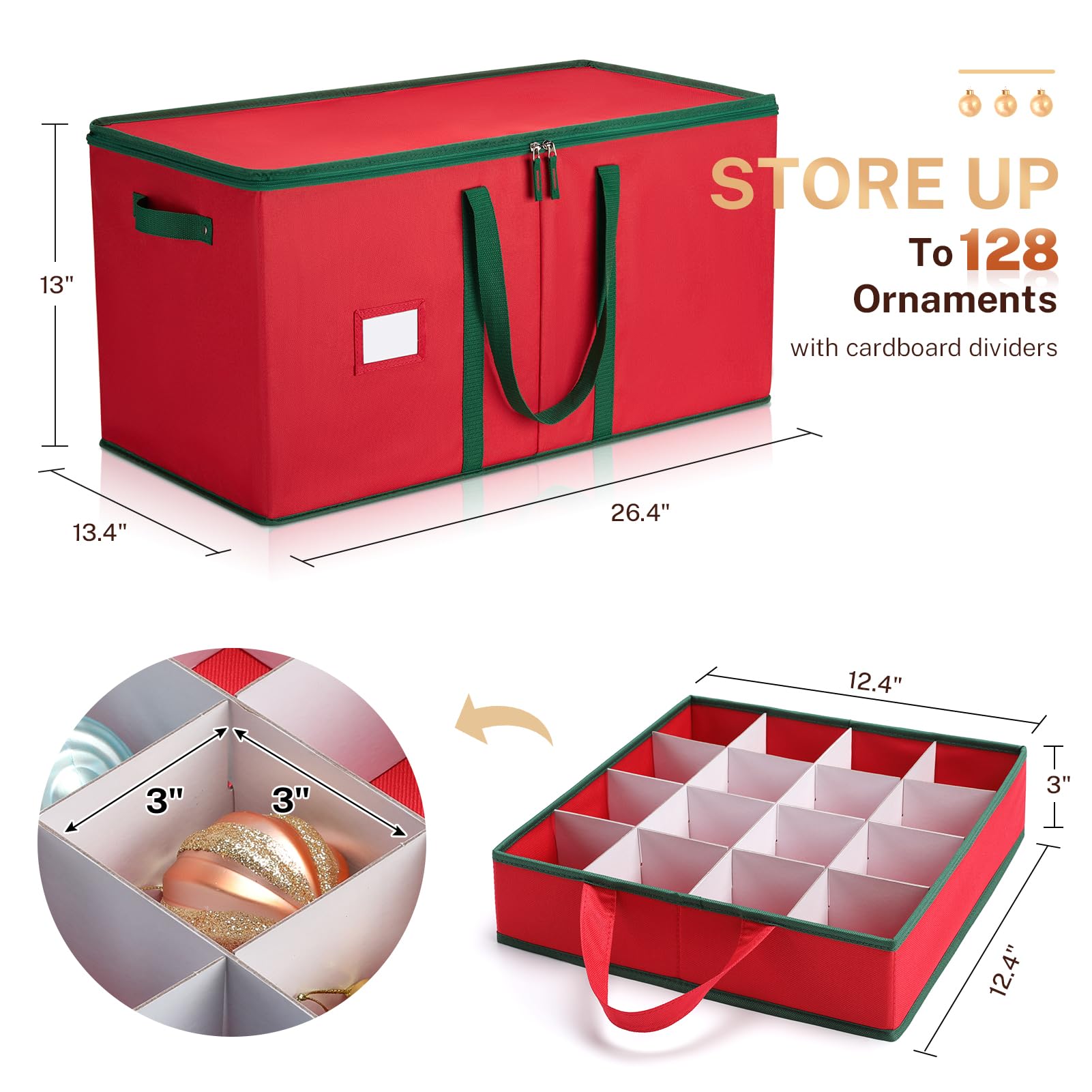 MaidMAX ornaments inside compartments showing secure separation to prevent damage benefit