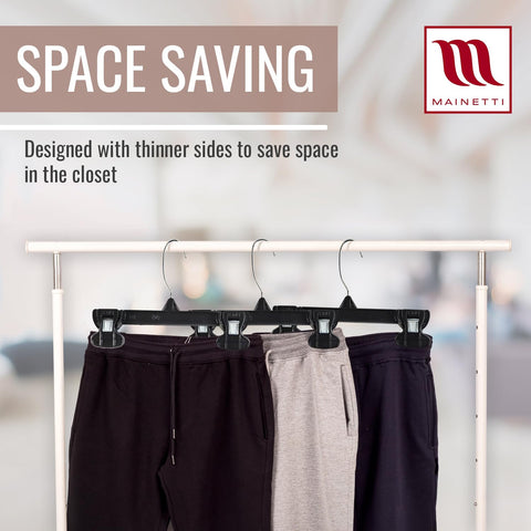 Mainetti hangers used in a boutique display for professional merchandising impact
