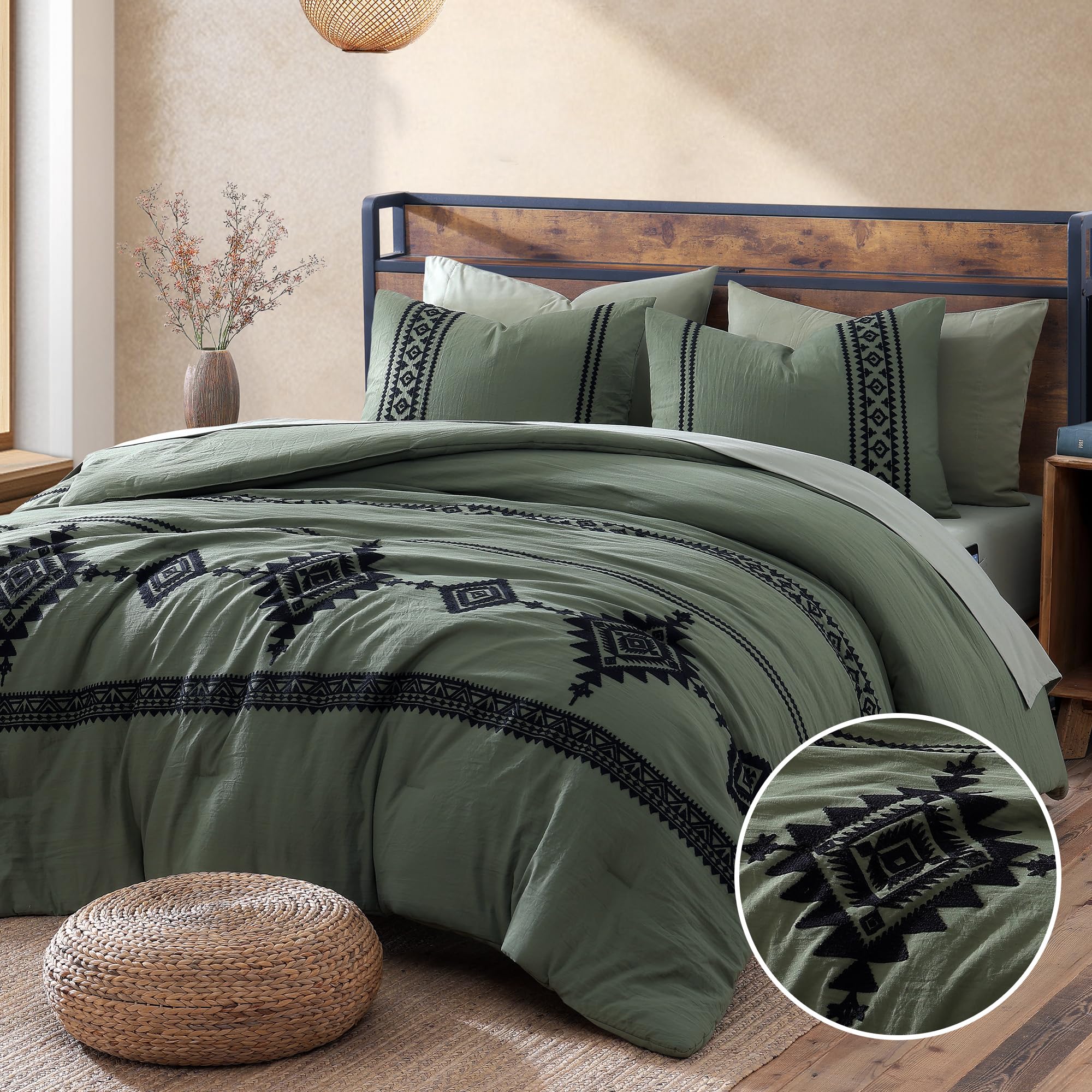MaiRêve comforter front view showing olive color and cozy look