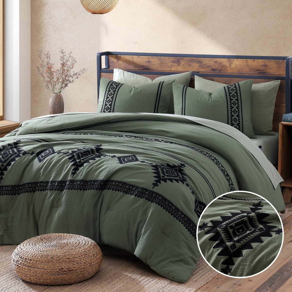 MaiRêve comforter front view showing olive color and cozy look