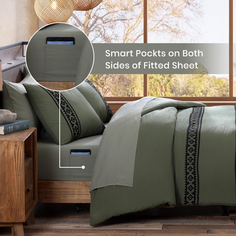 MaiRêve pillow shams styled on bed showing layered comfort benefit