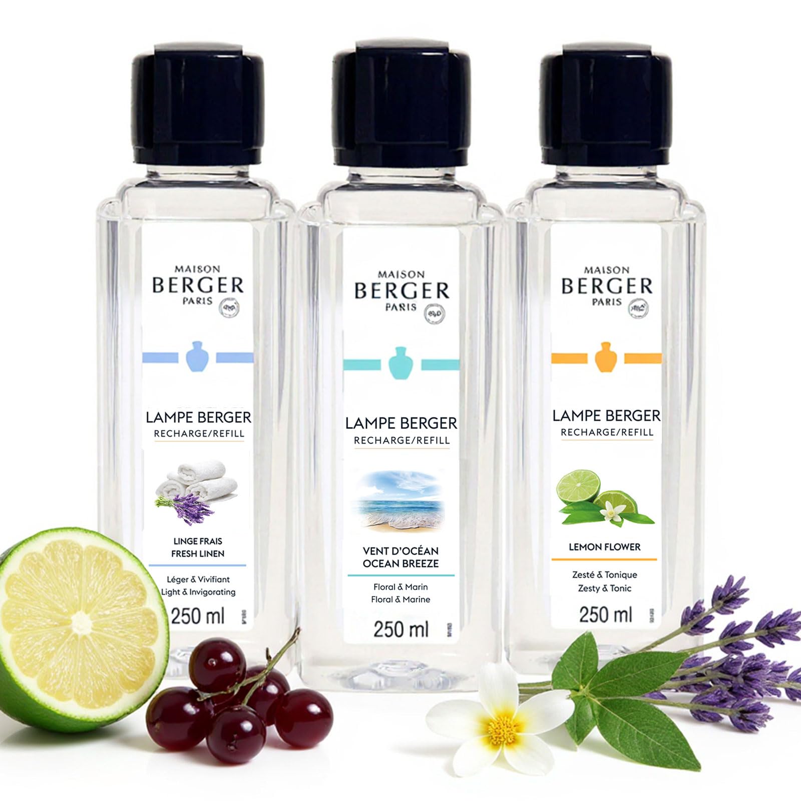 MAISON BERGER Fresh Trio pack front showing elegant refill set and clear labeling benefits easy selection