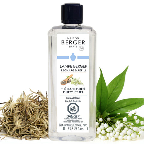 MAISON BERGER front view of the 1 L Pure White Tea bottle showing design and volume benefit