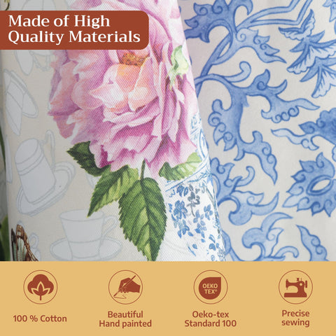 Maison d' Hermine towel spread flat displaying full 20x27.5 inch size and design