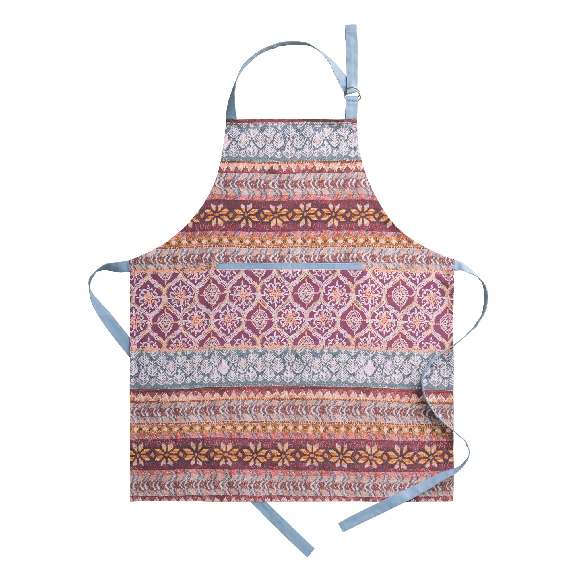 Maison d' Hermine apron front view showing full coverage and elegant pattern
