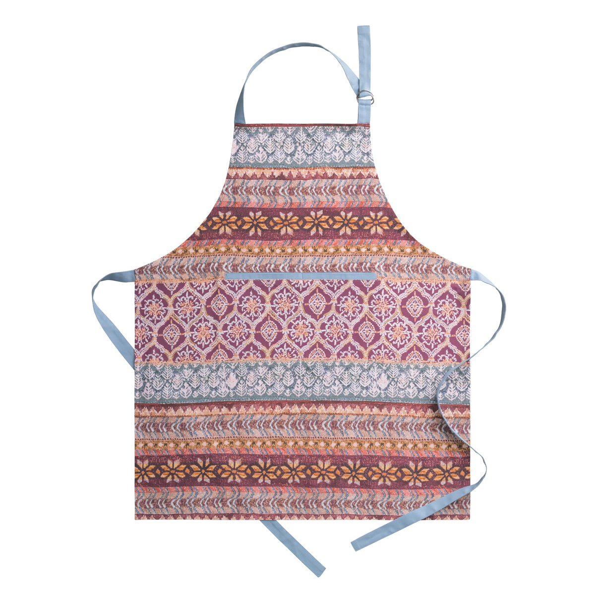Maison d' Hermine apron front view showing full coverage and elegant pattern