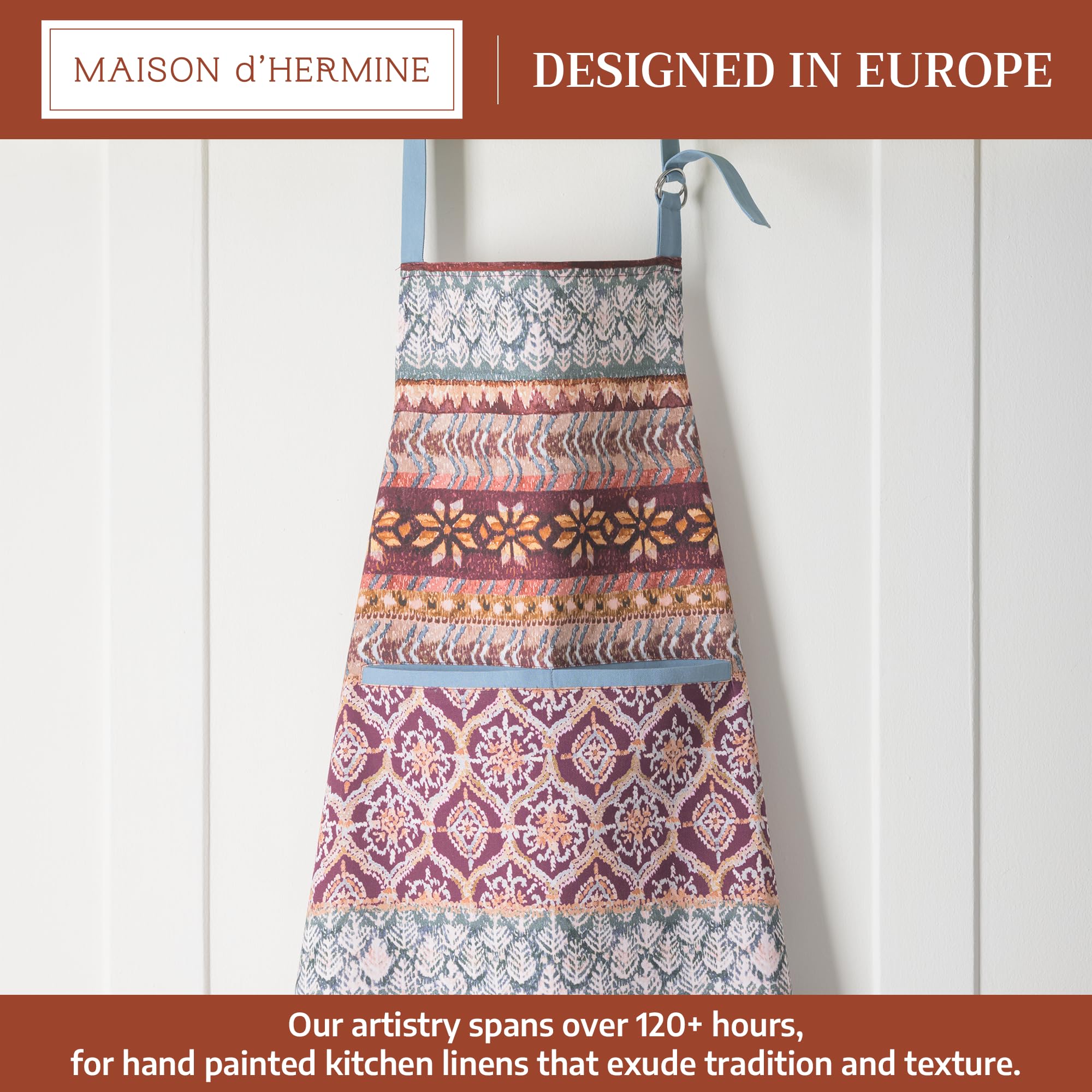 Maison d' Hermine apron pocket detail holding utensils for easy access