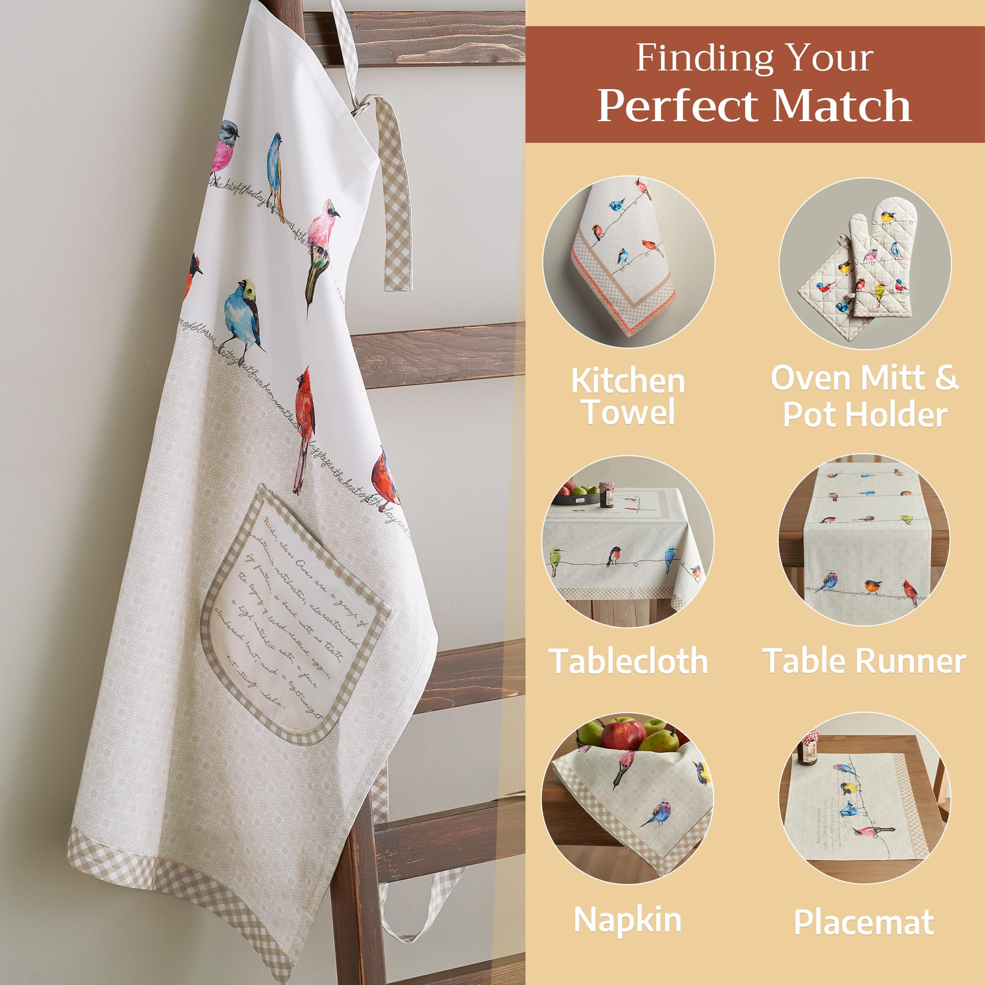 Maison d' Hermine apron worn in kitchen showing stylish protection benefit
