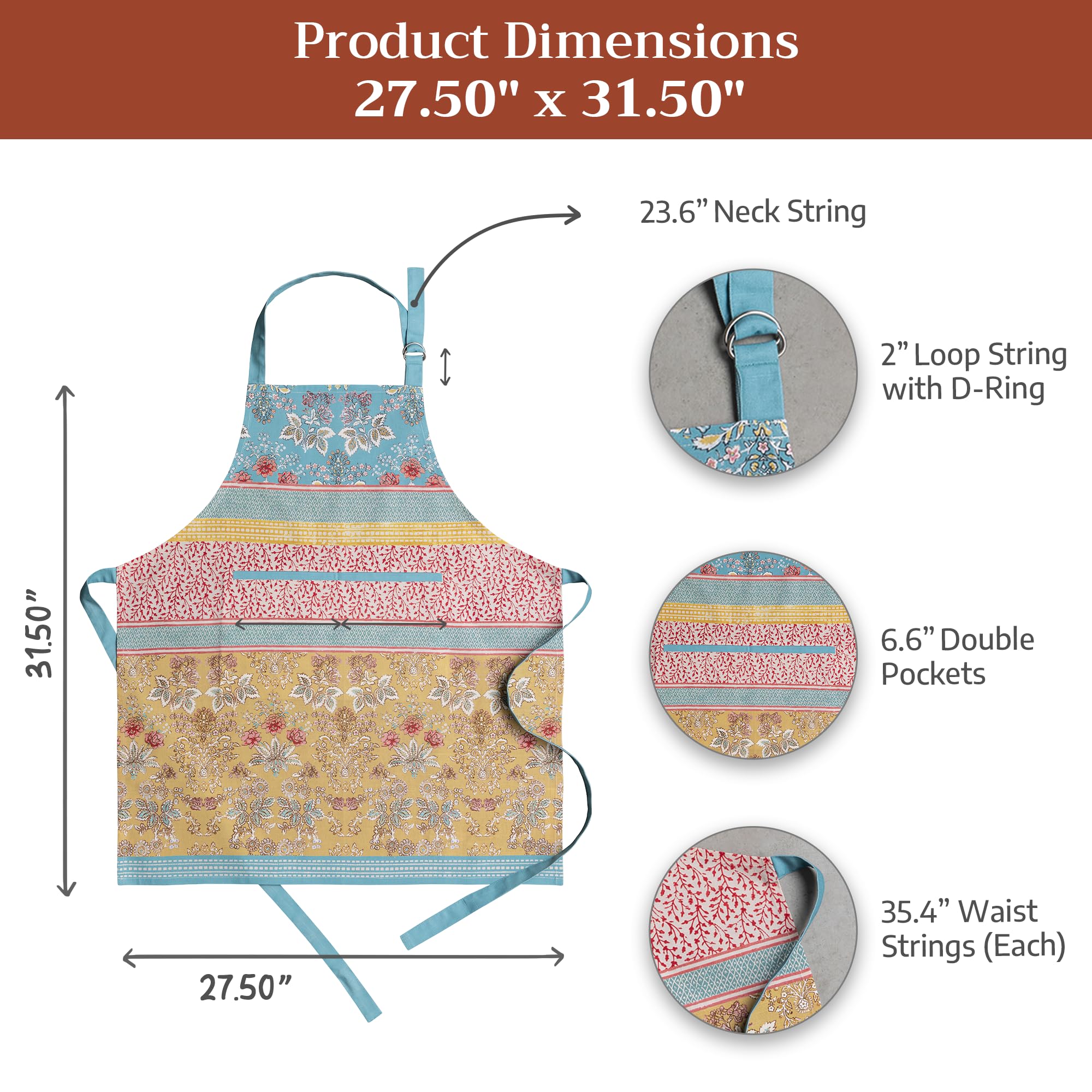 Maison d' Hermine apron worn serving food showcasing professional presentable look