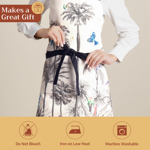 Maison d' Hermine apron draped over chair for scale, demonstrates generous coverage