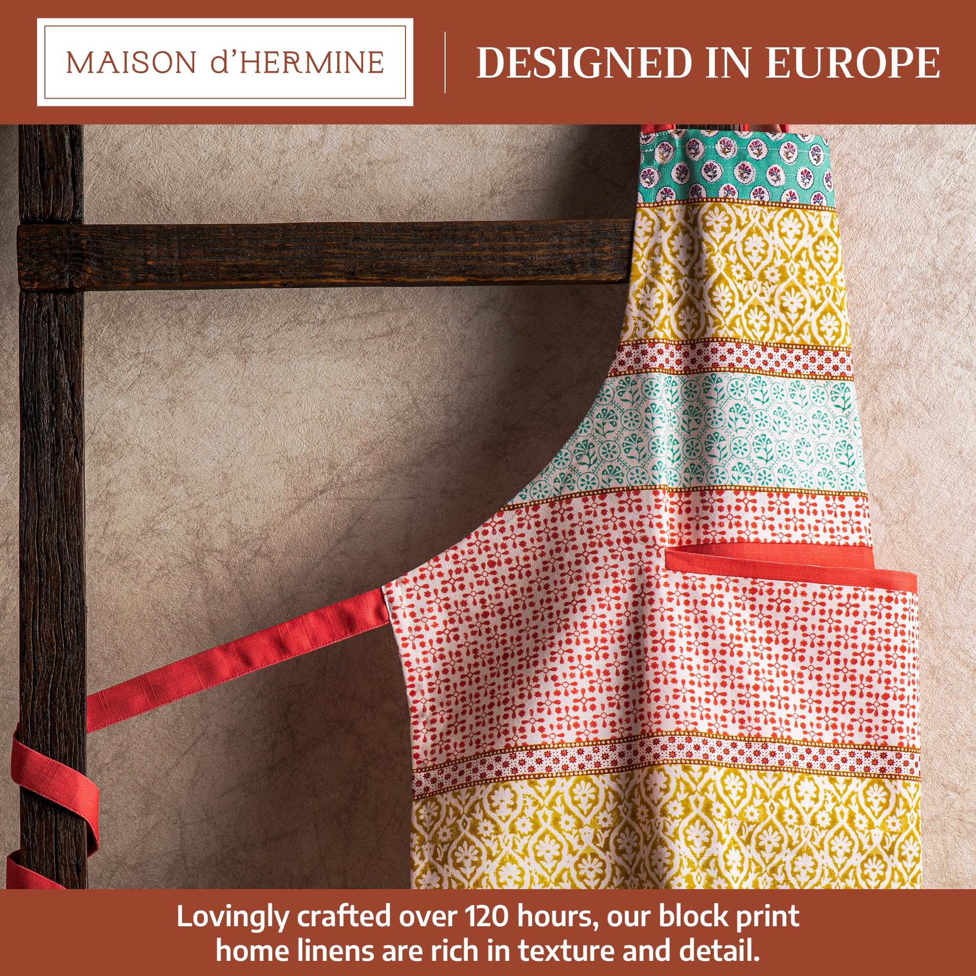 Maison d' Hermine vibrant watercolor pattern close-up for stylish kitchens