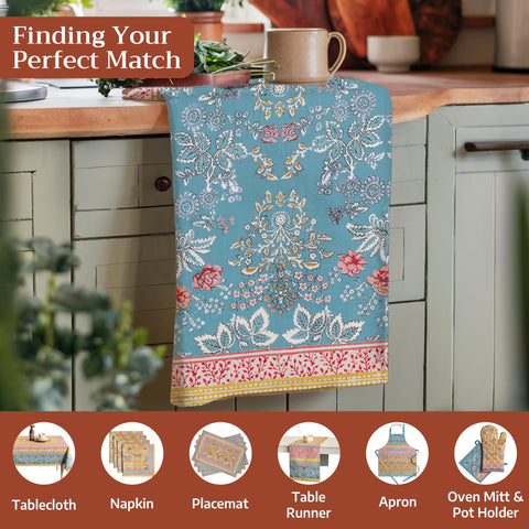 Maison d' Hermine folded towel on open shelf adding decorative kitchen charm