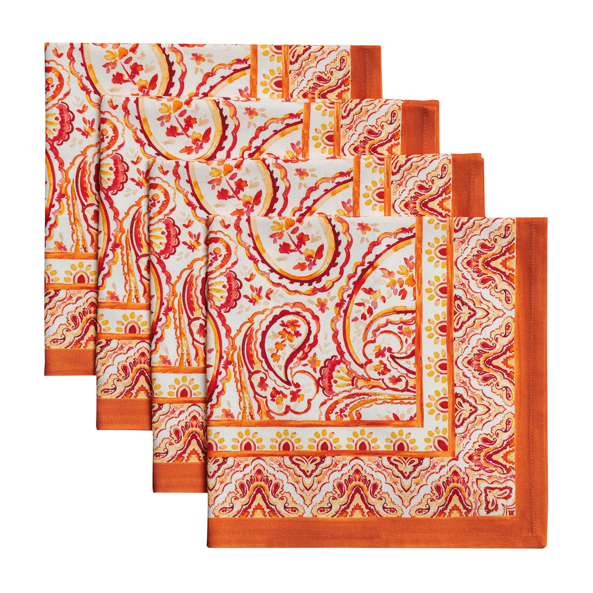 Maison d'Hermine front view of four napkins showing coordinated design benefit: ready-to-serve aesthetics