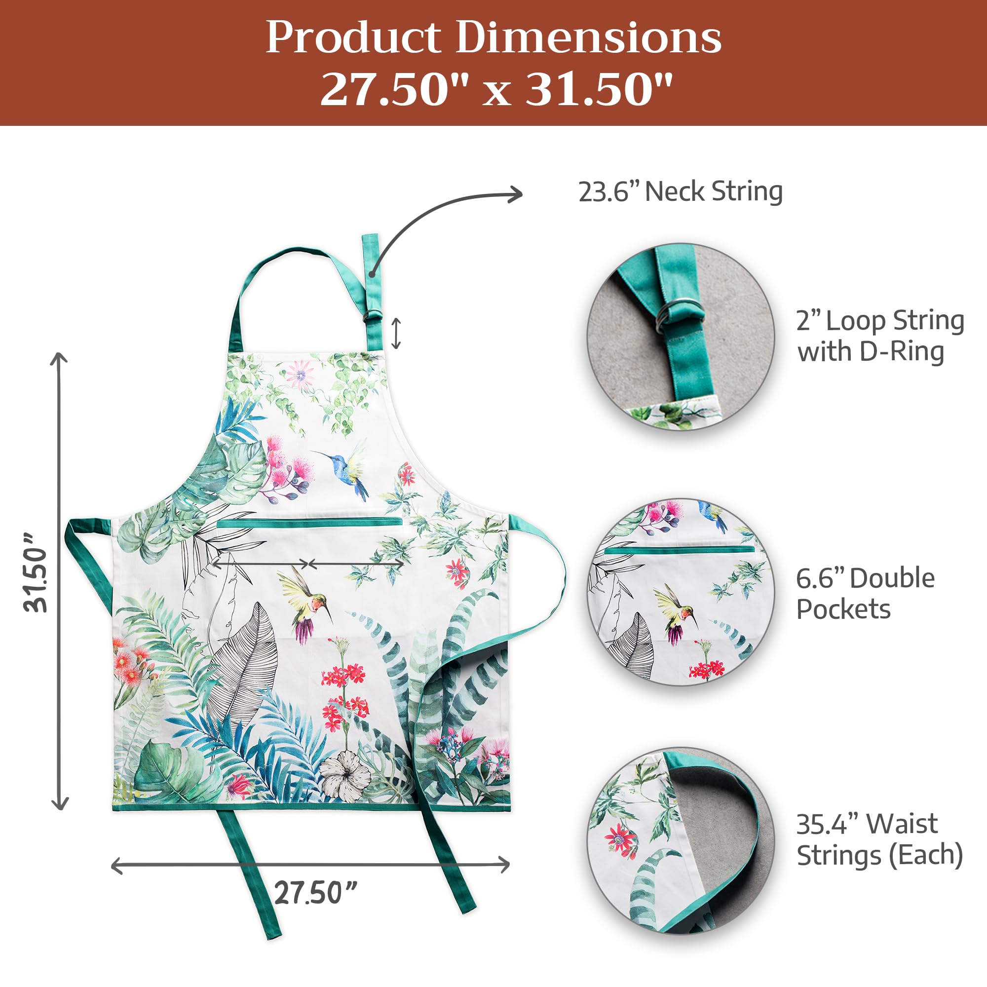 Maison d' Hermine apron used for gardening displaying practical pocket and mobility benefits