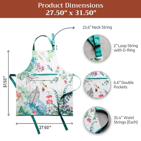 Maison d' Hermine apron used for gardening displaying practical pocket and mobility benefits