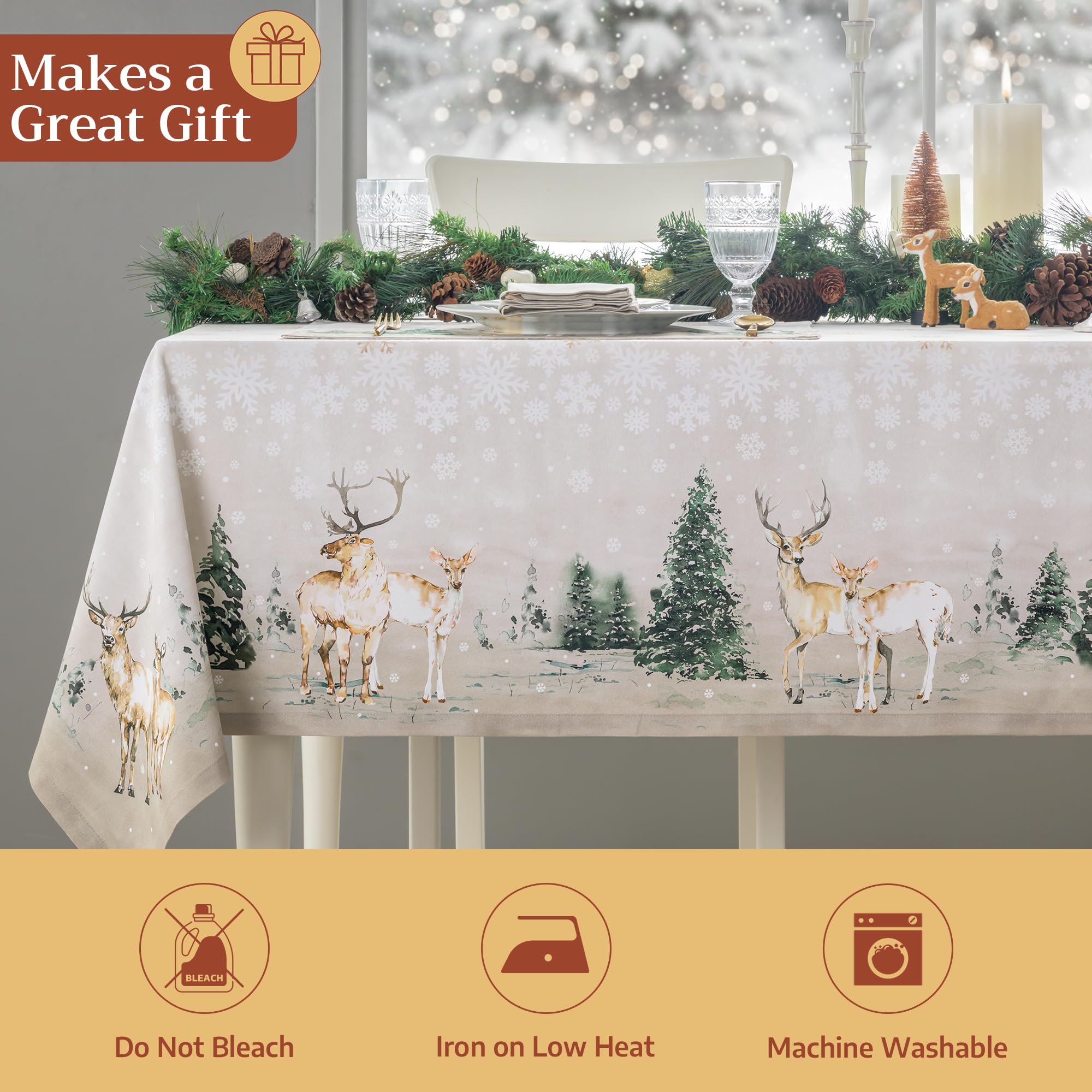 Maison d' Hermine tablecloth draped over bench to show scale and generous overhang