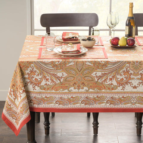 Maison d' Hermine size comparison with dinnerware demonstrating table fit