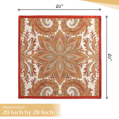 Maison d' Hermine napkin next to ruler showing 20 by 20 inch size for scale