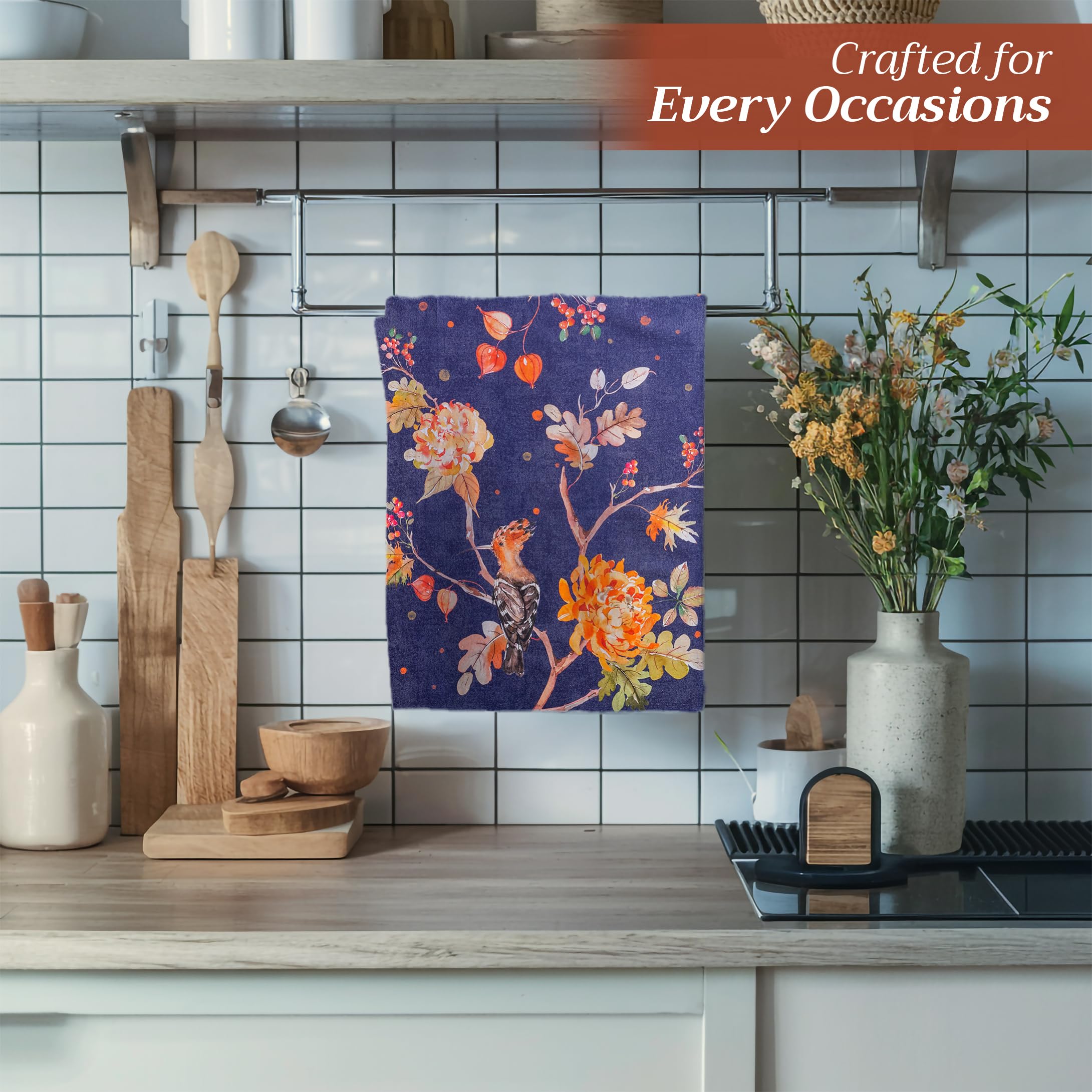Maison d' Hermine towel styled as bar towel on counter showing decorative use