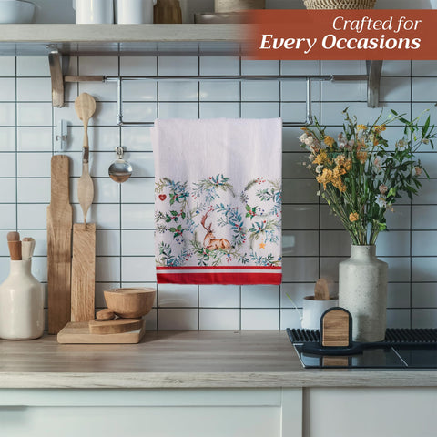 Maison d' Hermine styled on kitchen counter adding watercolor charm and seasonal decor benefit
