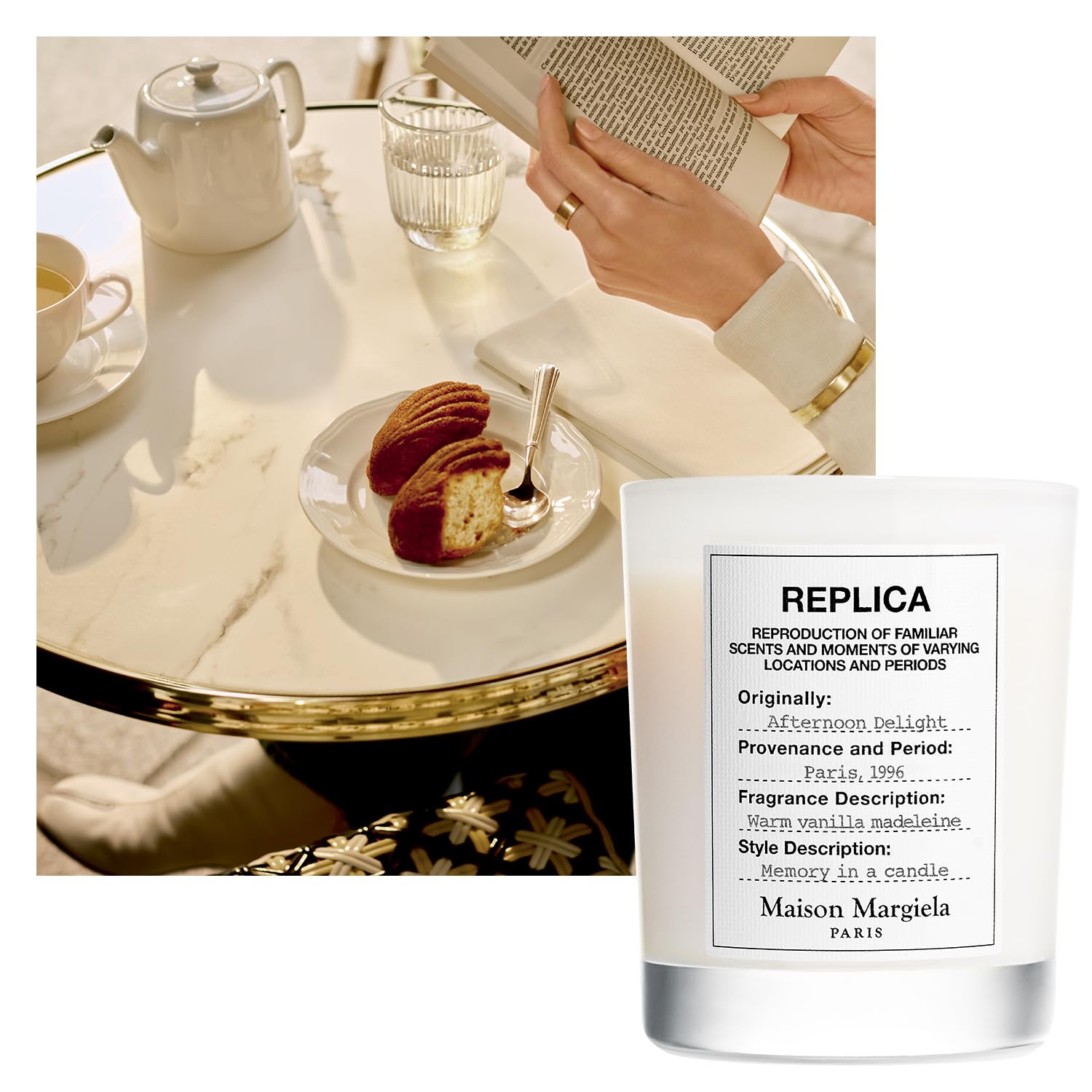 Maison Margiela close-up of wax and wick highlighting smooth texture