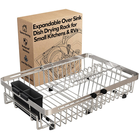 MAJALiS front view of rack over sink shows organized drying space