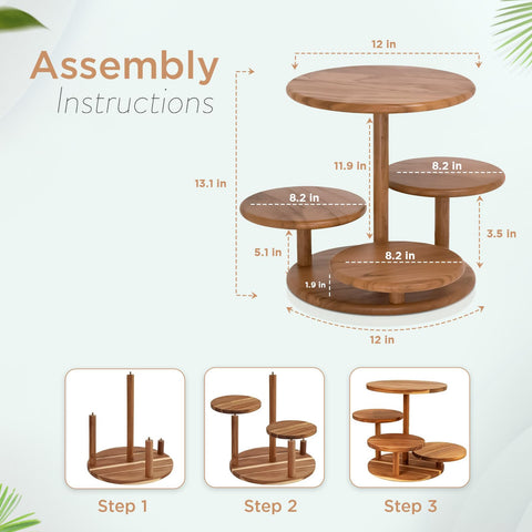 MAJURI stand in use on party table showing attractive dessert presentation