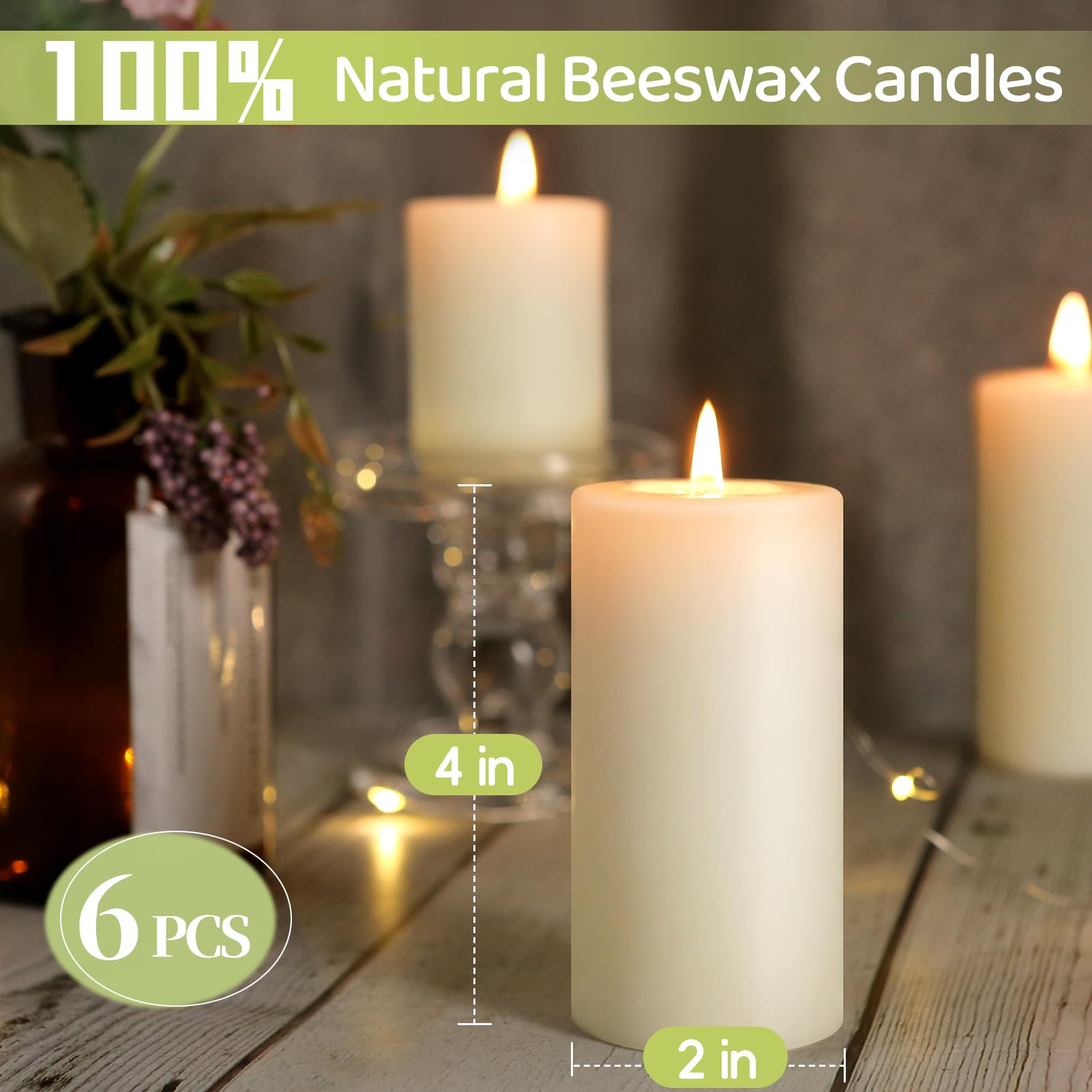 MAKALONE lit pillar in a holder providing warm ambient light for mood