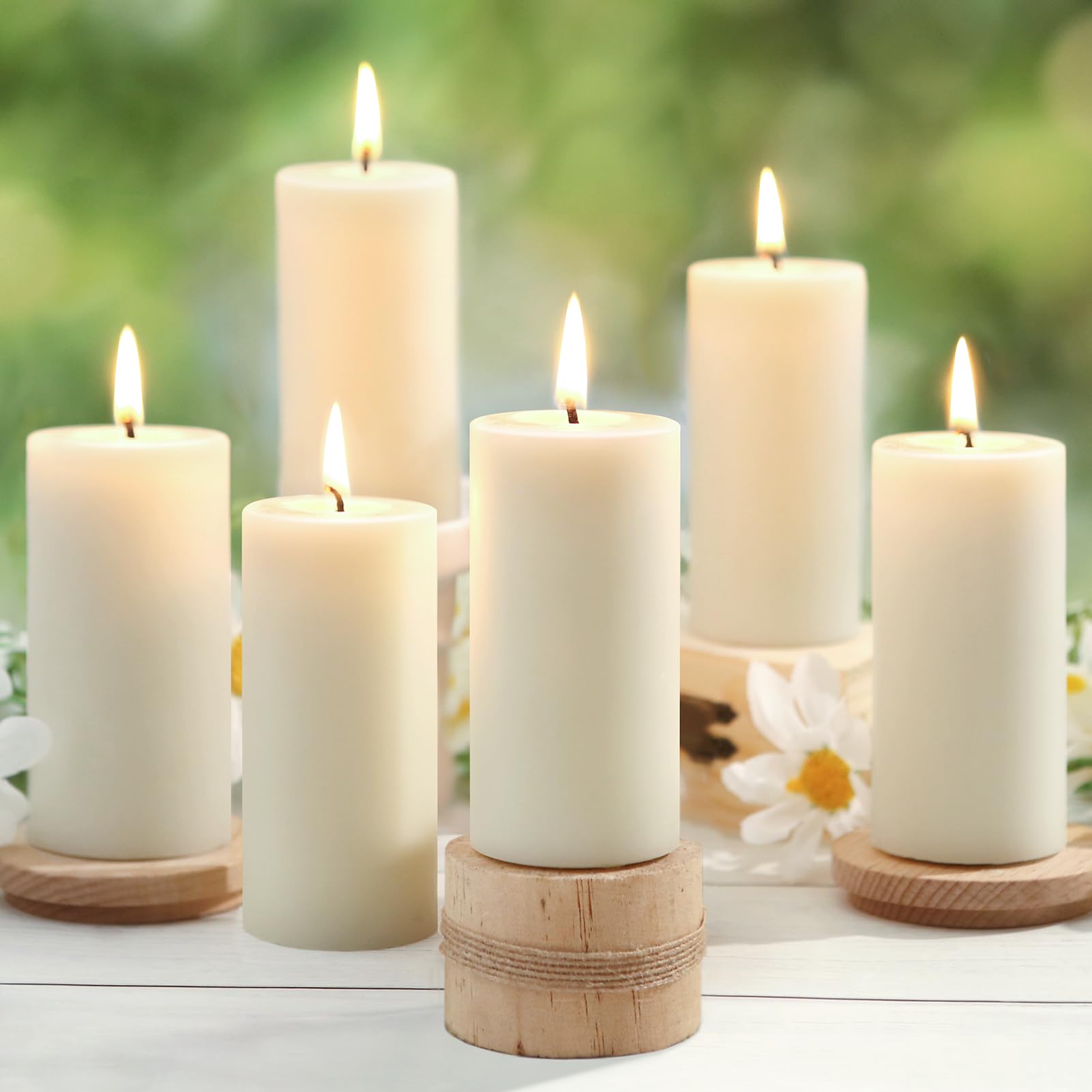 MAKALONE candles on dining table creating cozy, natural atmosphere