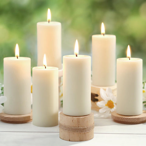 MAKALONE candles on dining table creating cozy, natural atmosphere