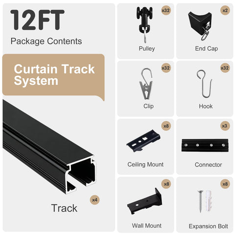 MaKefeile brackets and screws laid out to show included hardware for easy installation