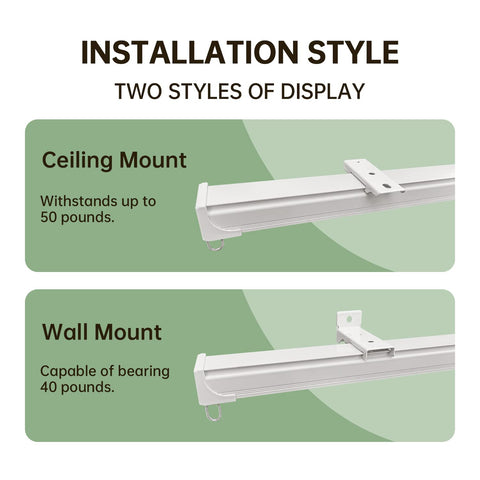 MaKefeile mounted ceiling installation demonstrating discreet, space-saving curtain solution