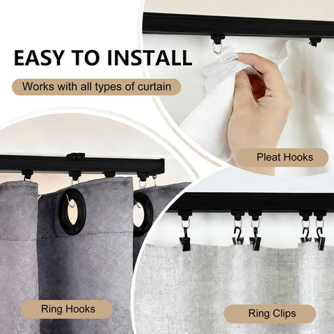 MaKefeile roller hooks detail showing durable runners for quieter, smoother gliding