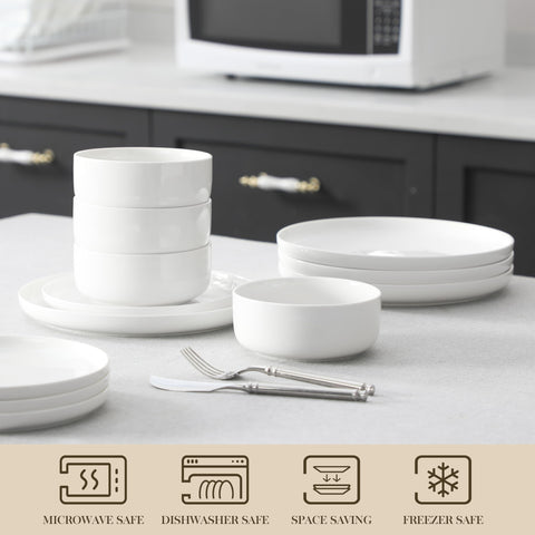 MALACASA cereal bowl filled, shows 26 oz capacity and practical serving benefit
