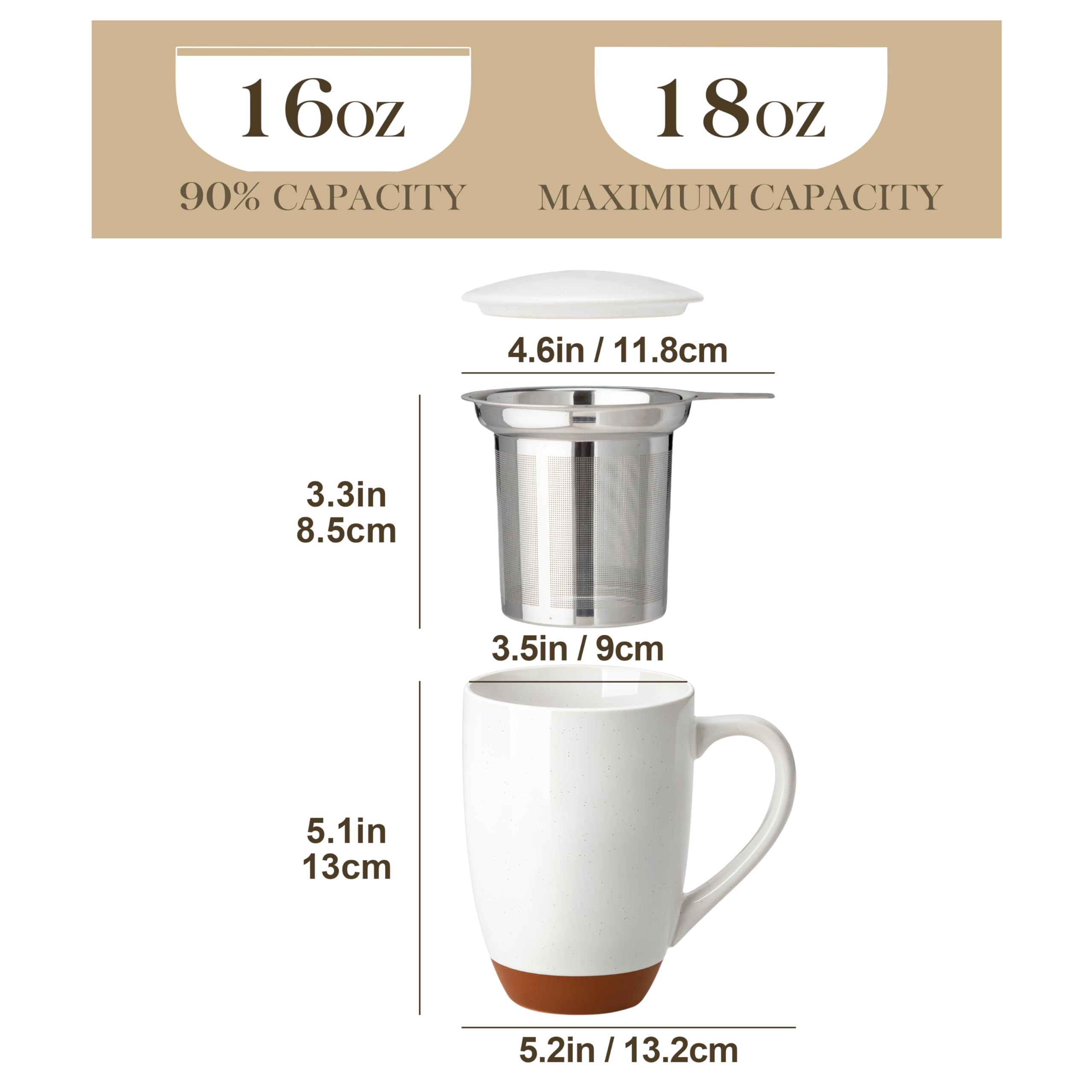 MALACASA close-up of stainless-steel fine-mesh infuser filtering small tea leaves