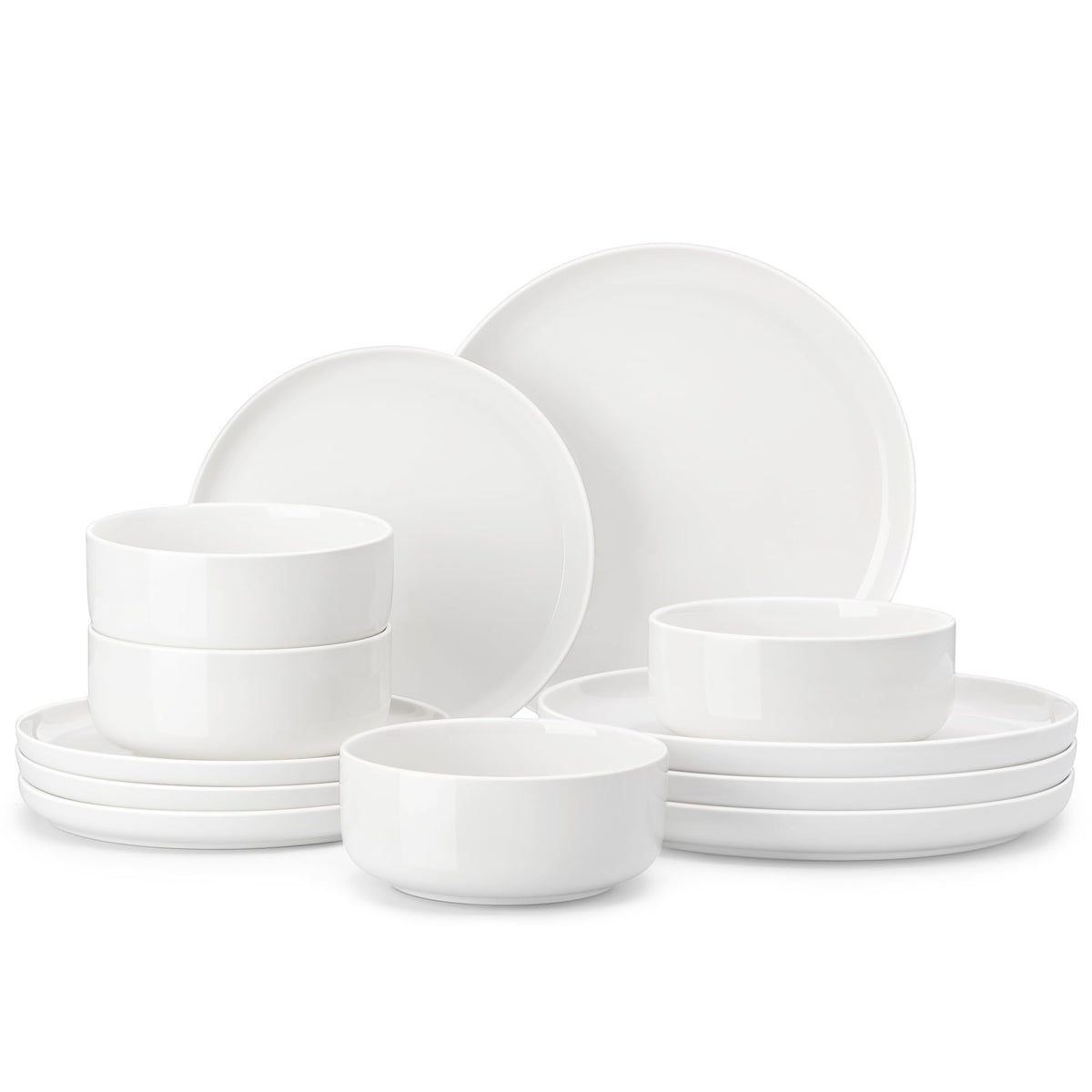 MALACASA front packaging showing Luna white set, highlights complete four-person service