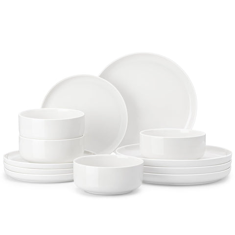 MALACASA front packaging showing Luna white set, highlights complete four-person service