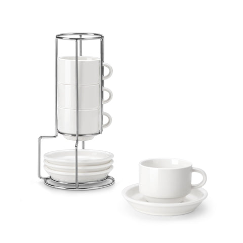 MALACASA front view set with stand showing tidy storage benefit