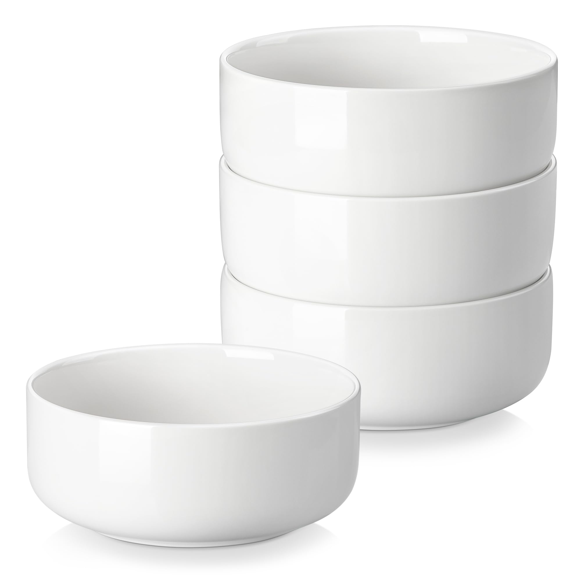 MALACASA front view bowl showing classic ivory white and elegant shape for serving