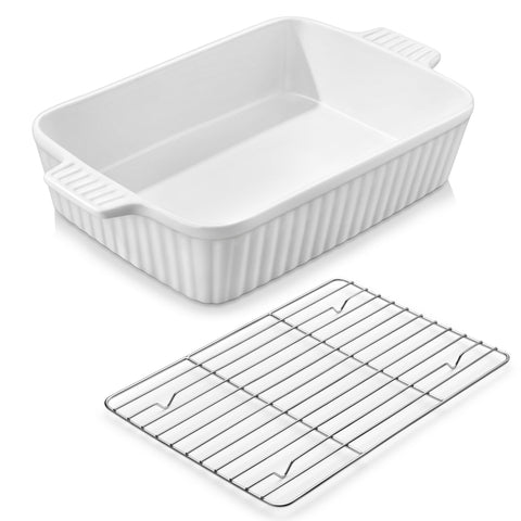 MALACASA front view white casserole showing clean presentation and serving-ready design