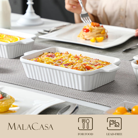 MALACASA integrated handle detail for safe lifting and stable transport from oven