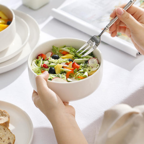 MALACASA bowl in microwave showing microwave-safe convenience for quick reheating