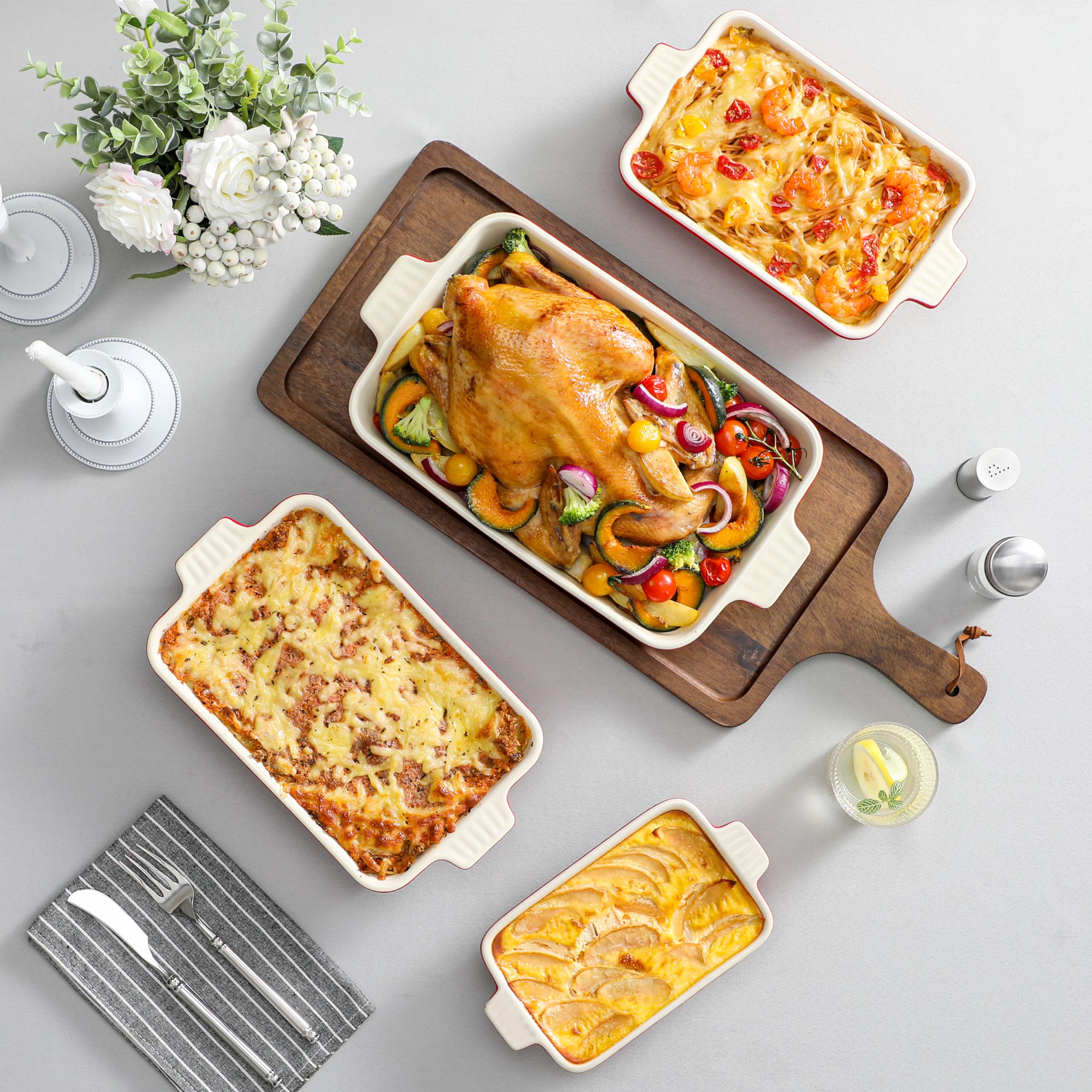 MALACASA casserole in oven baking evenly for reliable home cooking