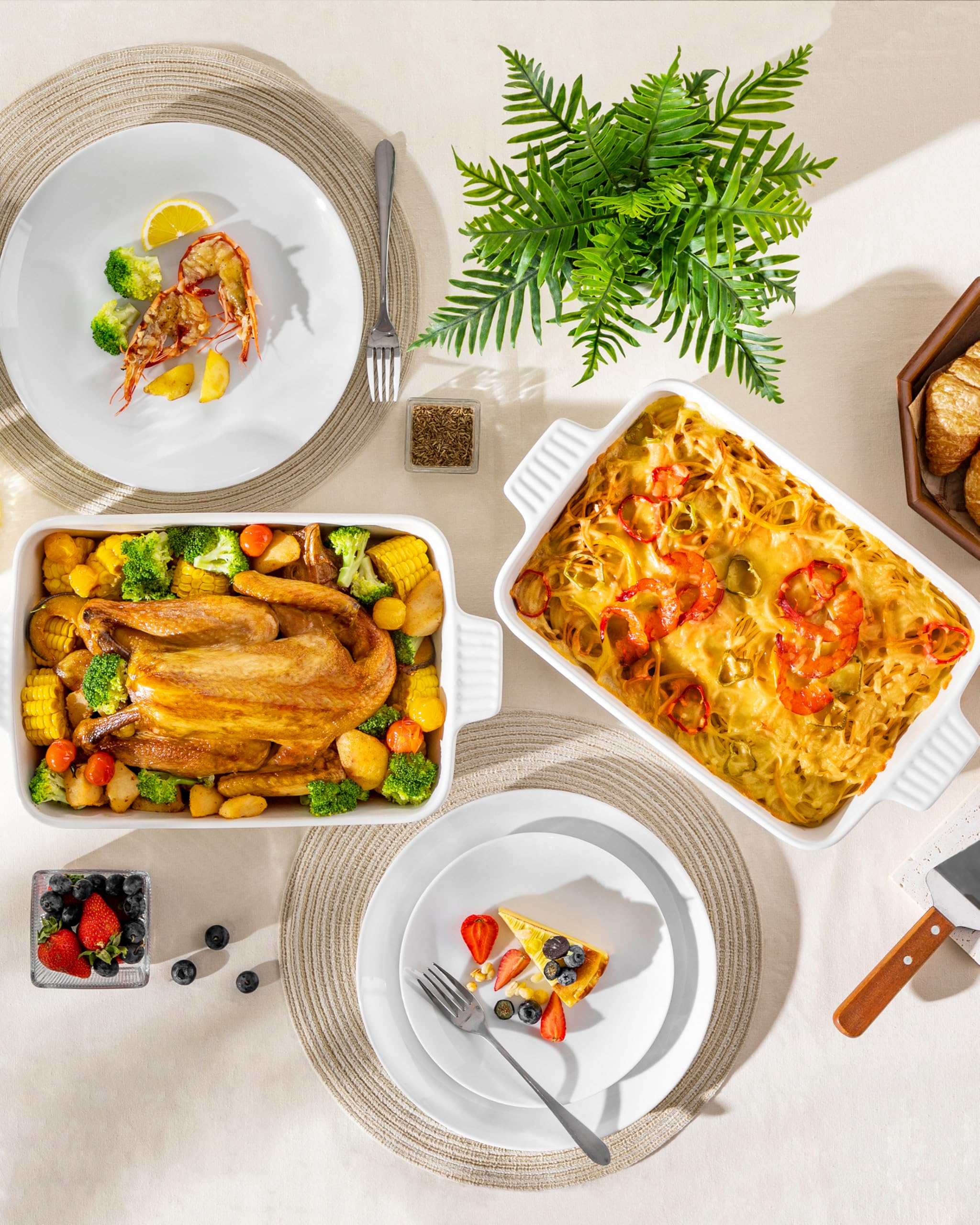 MALACASA baking dish in oven illustrating oven-safe performance and reliable heating
