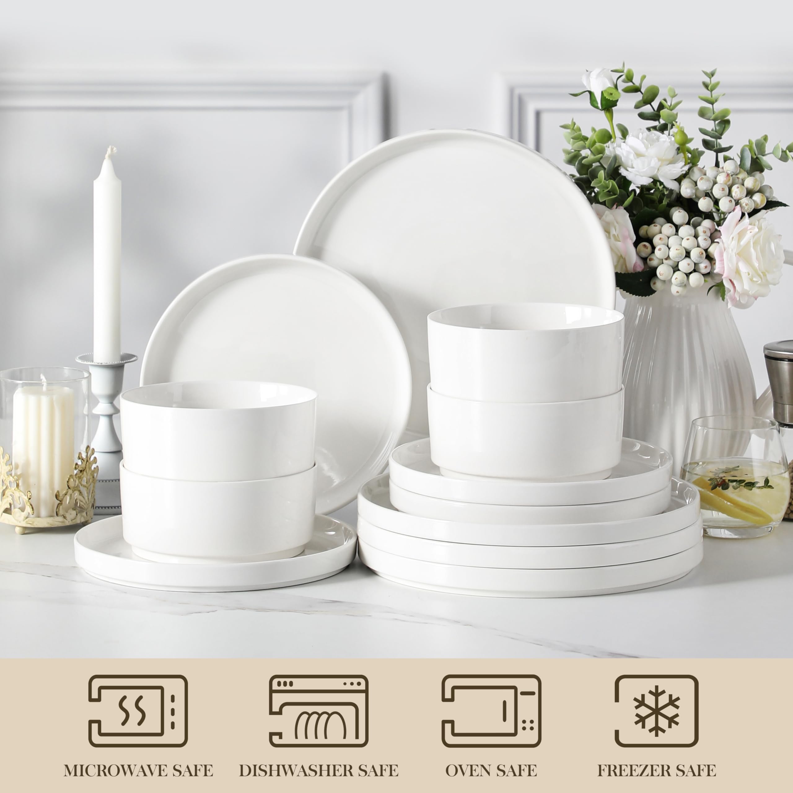 MALACASA cereal bowl detail emphasizing deep bowl shape and microwave-safe convenience