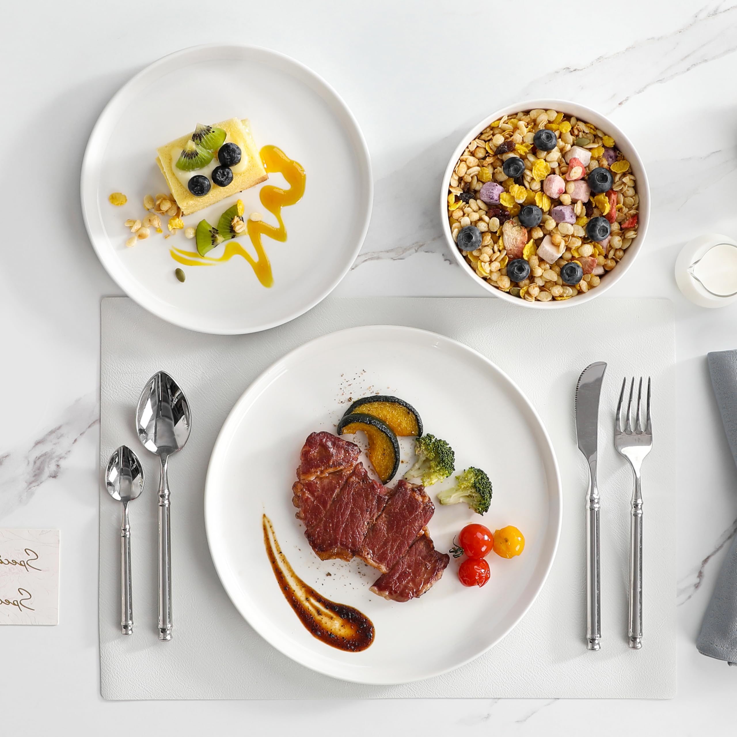 MALACASA table setting with food illustrating styling possibilities and everyday use